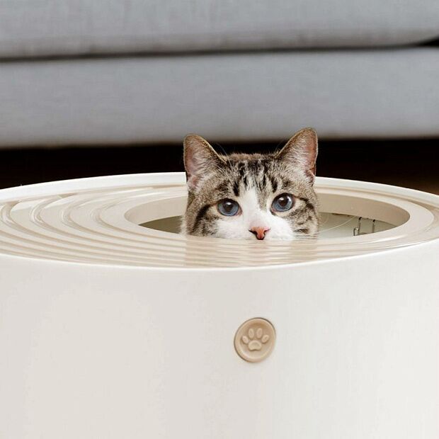 Туалет для кошек IRIS Top Entry Cat Litter Box with Cat Litter Scoop (White) - 3