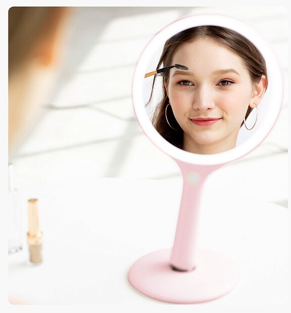 Зеркало для макияжа Xiaomi Fascinate LED (Pink/Розовый) - 3